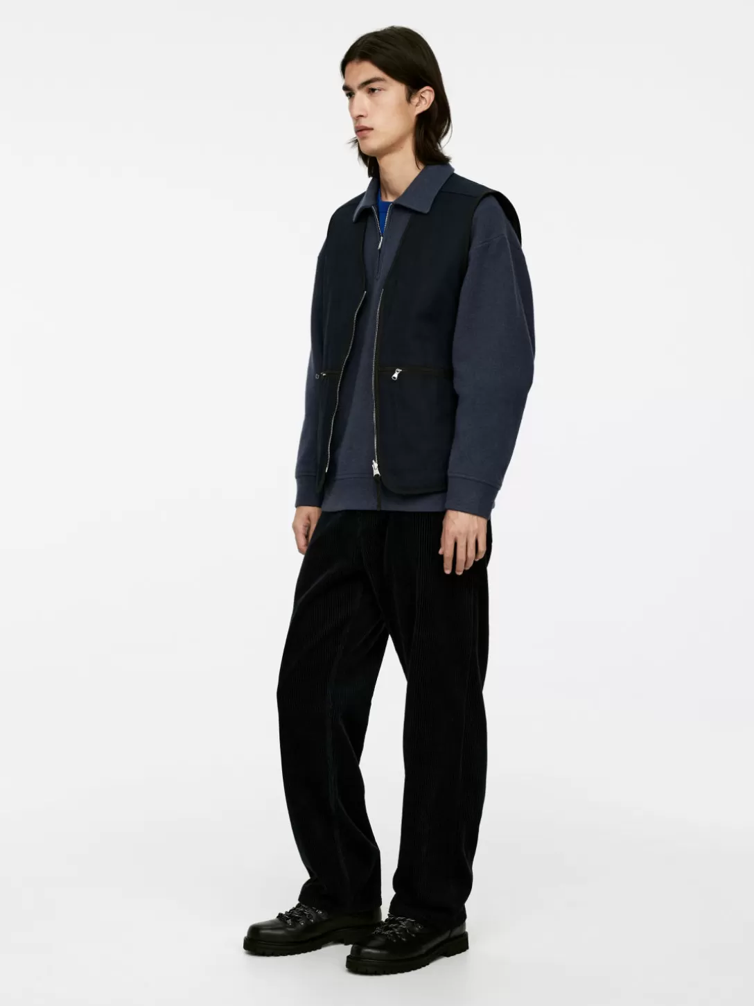 ARKET Dubbelstickad Tröja Med Kort Dragkedja- Sweatshirts Och Huvtröjor