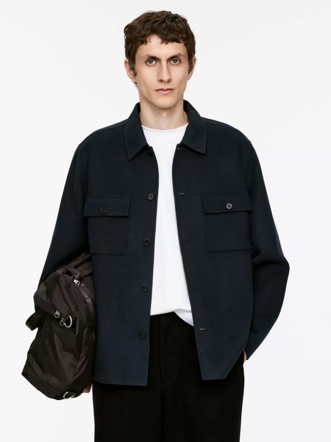 ARKET Dubbelvävd Skjorta I Ullblandning- Overshirts