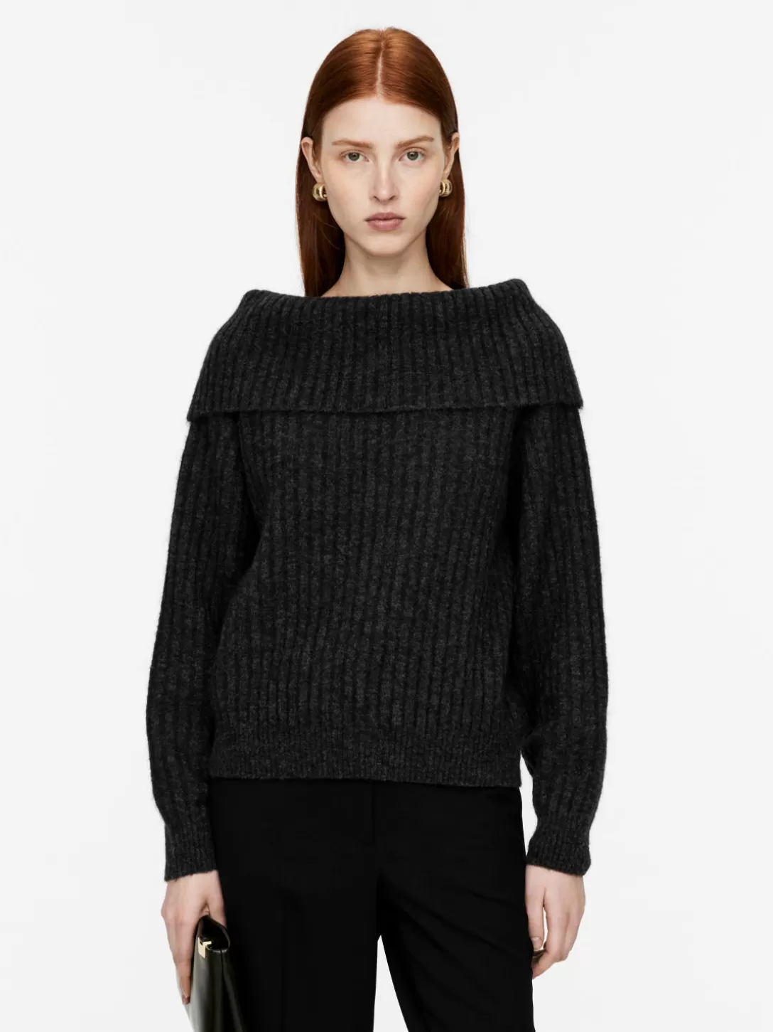 ARKET Ribbad Off Shoulder-tröja- Stickade Tröjor Och Koftor