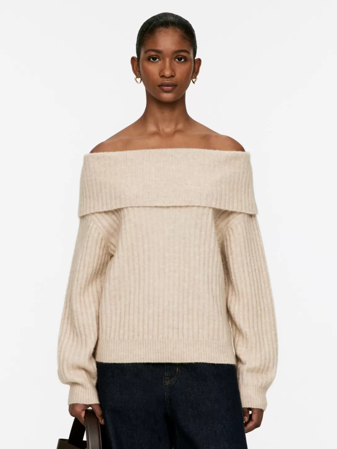 ARKET Ribbad Off Shoulder-tröja- Stickade Tröjor Och Koftor