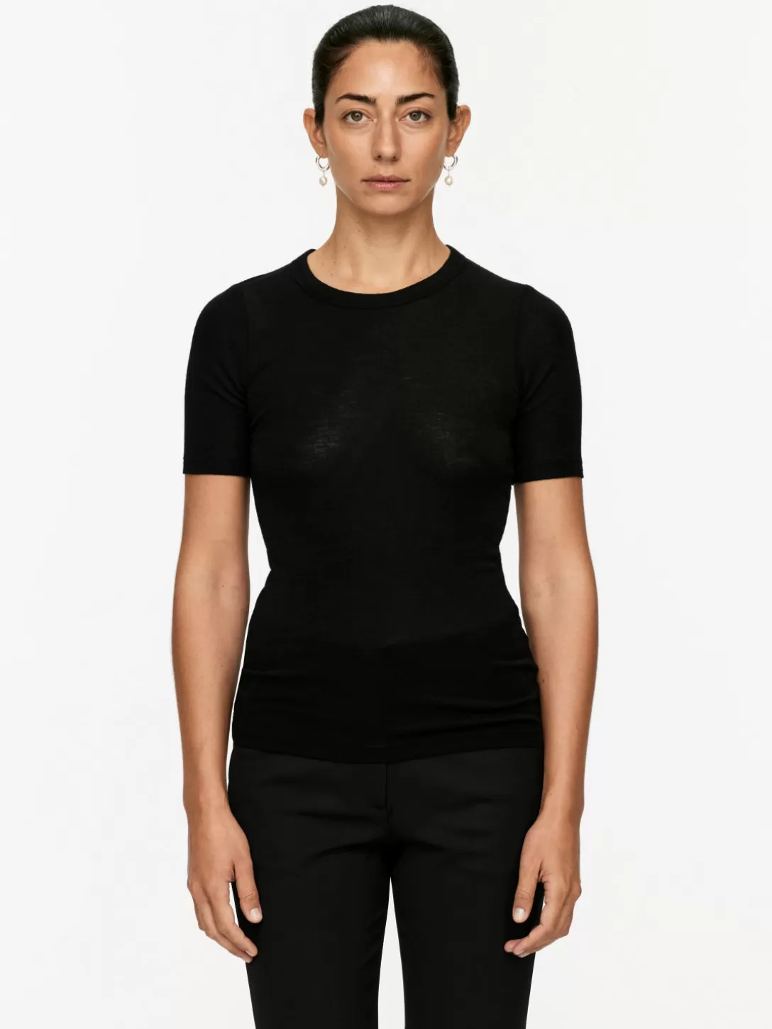 ARKET Ribbad T-shirt I Ull- T-Shirts