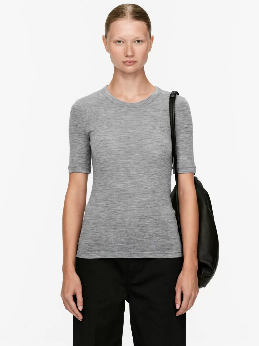 ARKET Ribbad T-shirt I Ull- T-Shirts