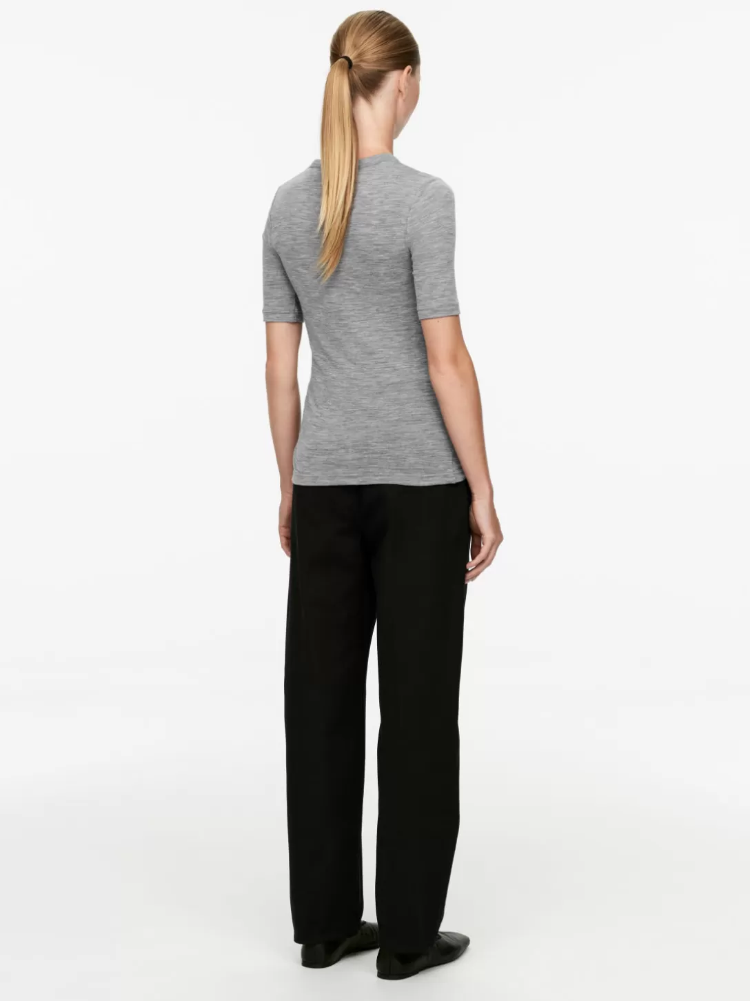 ARKET Ribbad T-shirt I Ull- T-Shirts