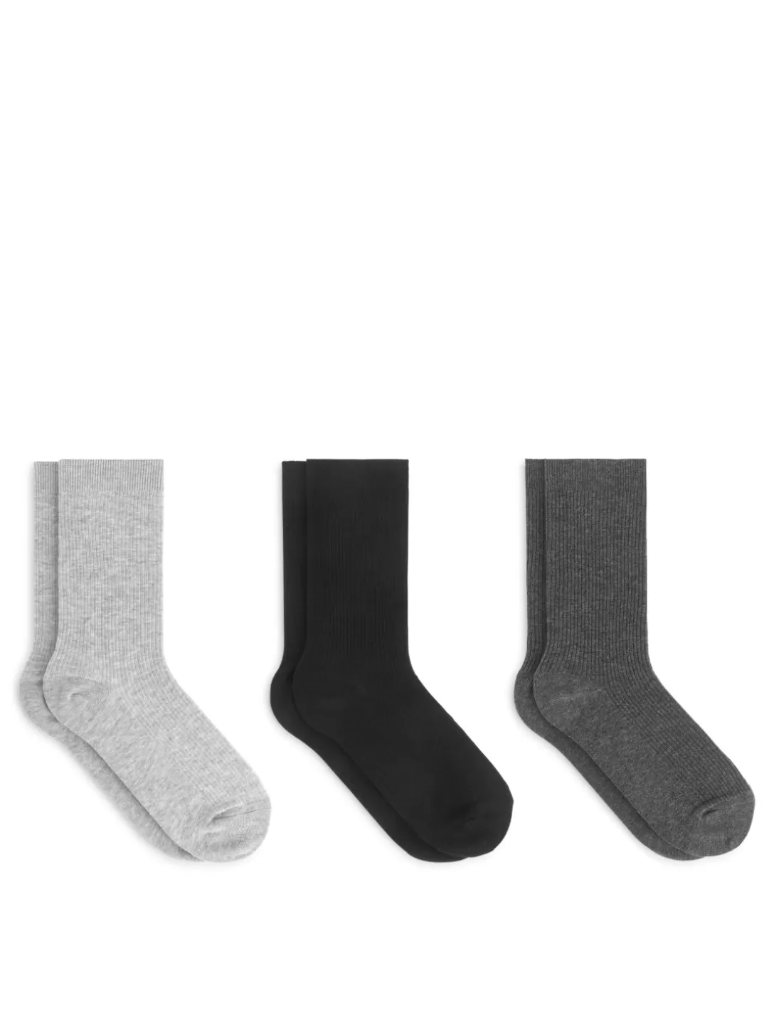 ARKET Ribbade Bomullsstrumpor, 3-pack- Strumpor