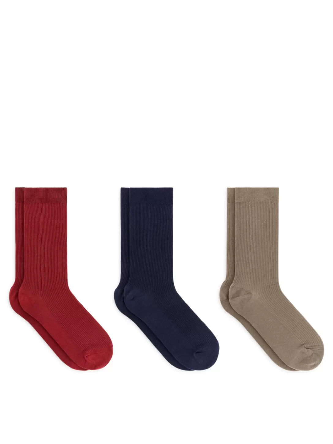 ARKET Ribbade Bomullsstrumpor, 3-pack- Strumpor