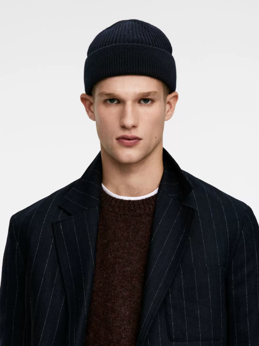 ARKET Ribbstickad Beanie I Ullmix- Beanies
