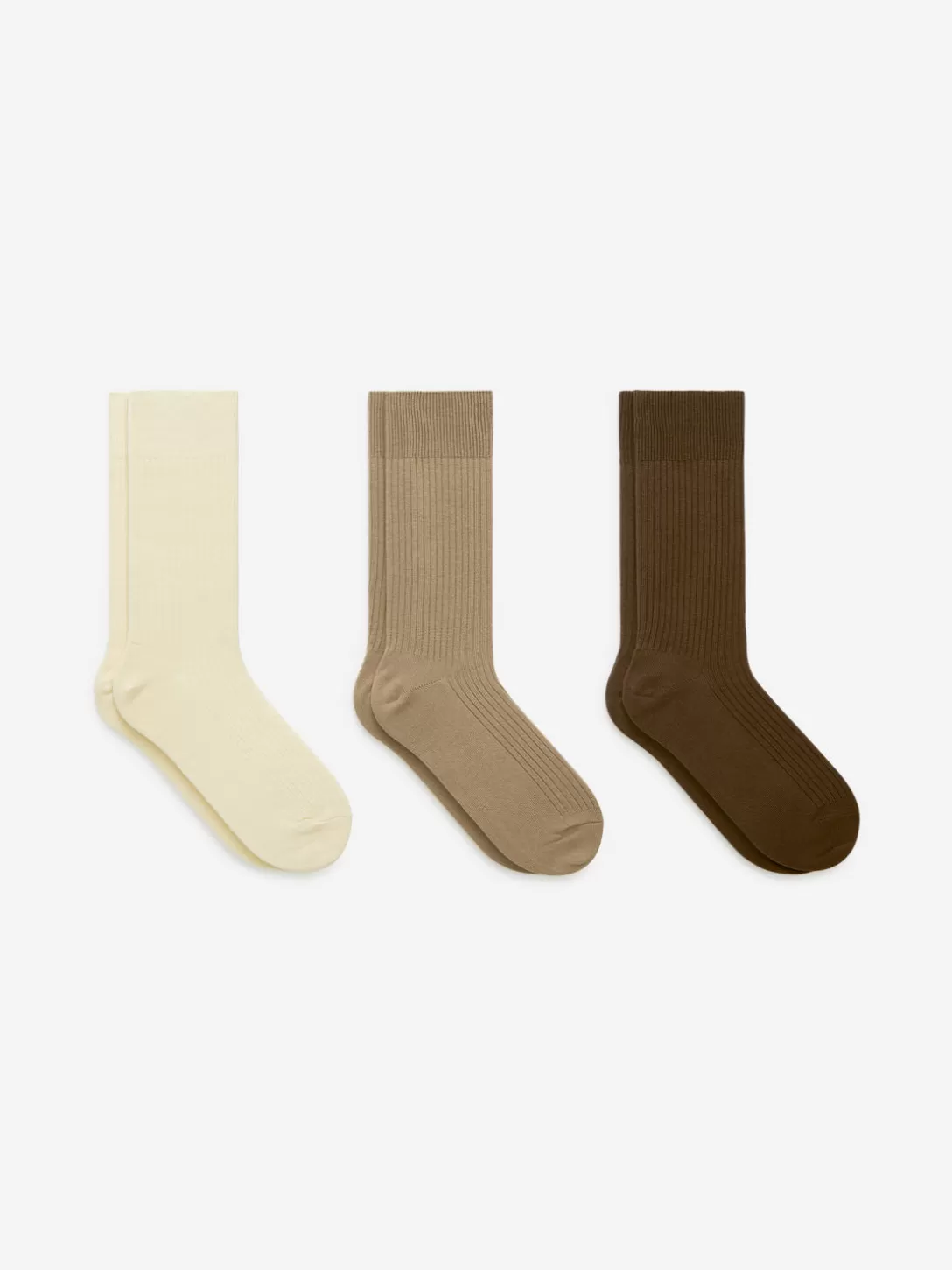 ARKET Ribbstickade Strumpor I Supimabomull, 3-pack- Strumpor
