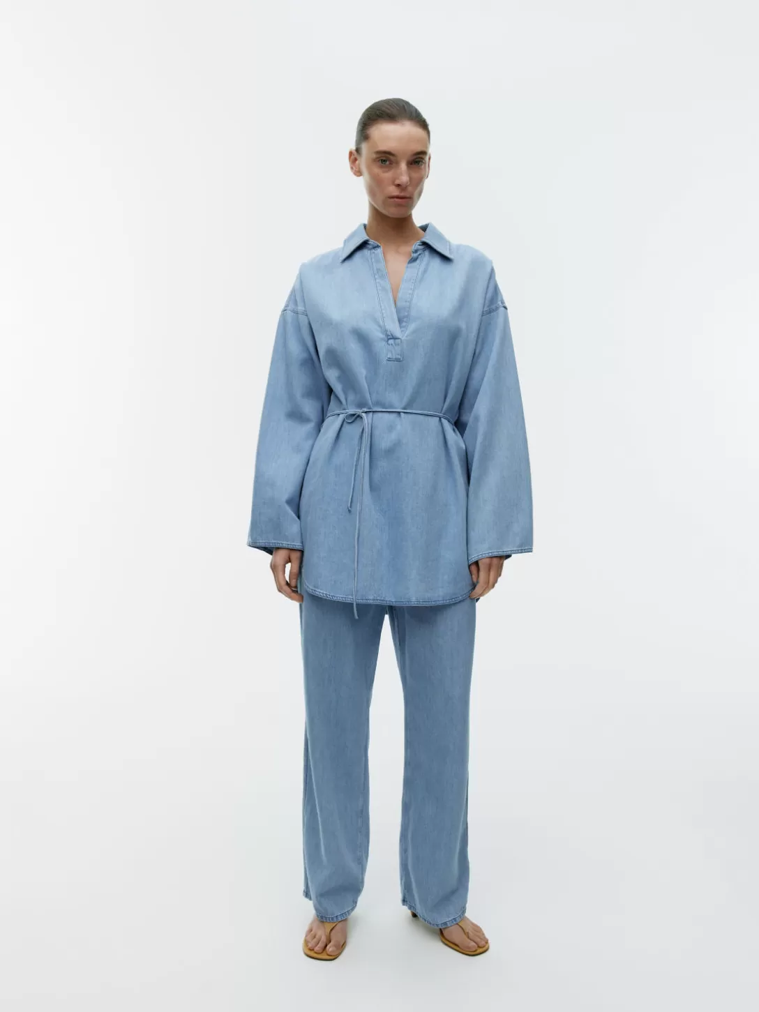ARKET Tunika I Denim- Stickade Tröjor Och Koftor